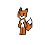 a pixel fox blinking